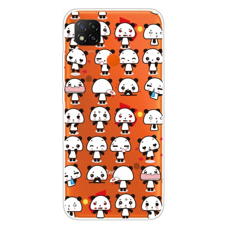 Hülle Xiaomi Redmi 9C Handyhülle Lustige Pandas