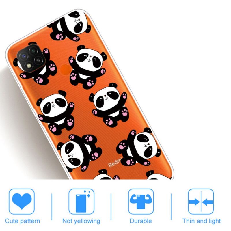 Hülle Xiaomi Redmi 9C Handyhülle Top-Spaß-Pandas