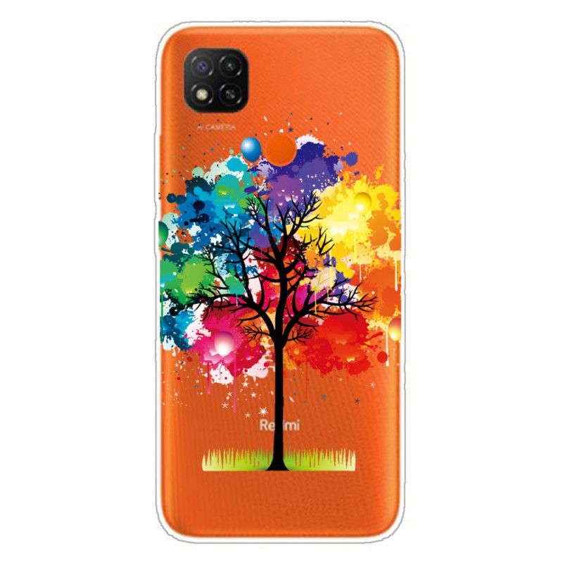 Hülle Xiaomi Redmi 9C Handyhülle Transparenter Aquarellbaum