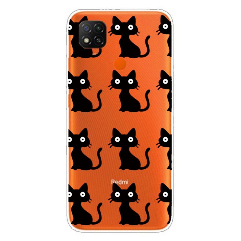 Hülle Xiaomi Redmi 9C Mehrere Schwarze Katzen