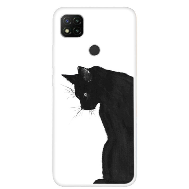 Hülle Xiaomi Redmi 9C Nachdenkliche Schwarze Katze