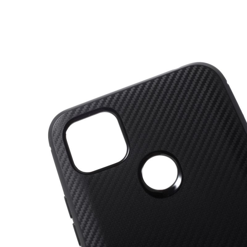 Hülle Xiaomi Redmi 9C Schwarz Einzelne Flexible Kohlefaser