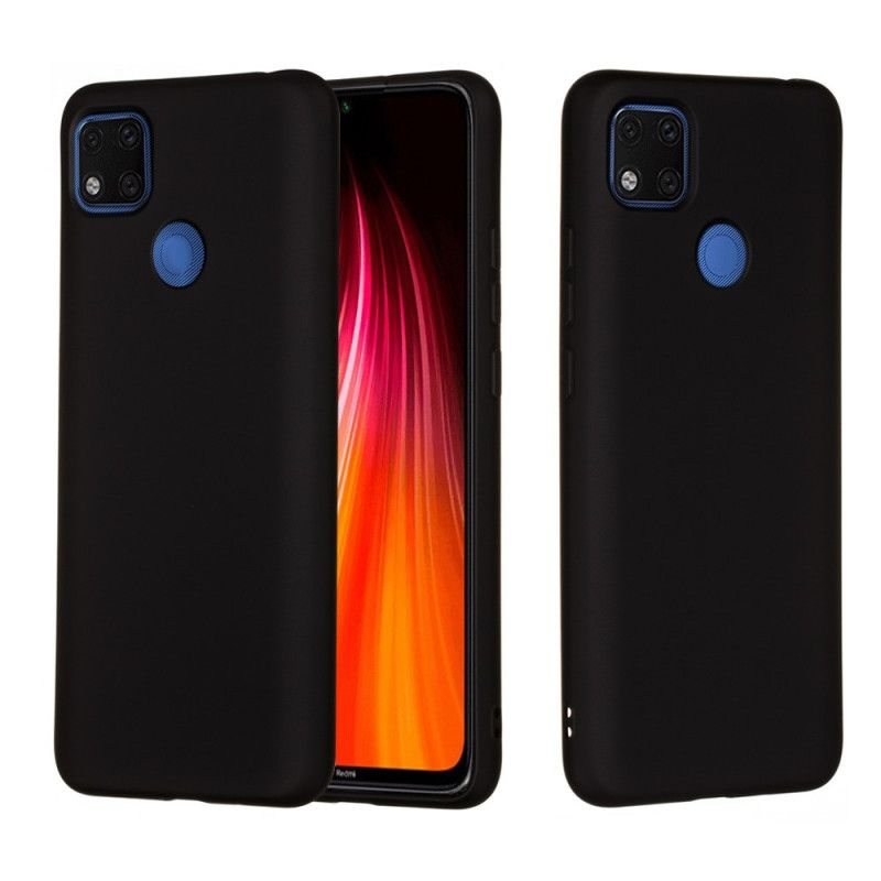 Hülle Xiaomi Redmi 9C Schwarz Flüssiges Silikon Mit Armband