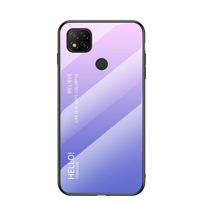 Hülle Xiaomi Redmi 9C Schwarz Hallo Gehärtetes Glas