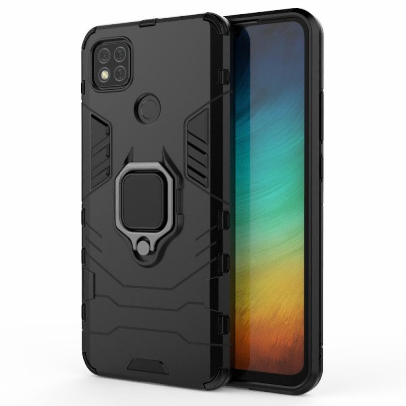 Hülle Xiaomi Redmi 9C Schwarz Handyhülle Widerstandsfähiger Ring