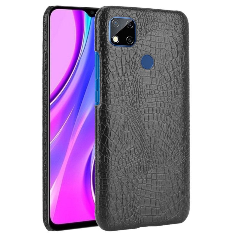 Hülle Xiaomi Redmi 9C Schwarz Krokodillederstil