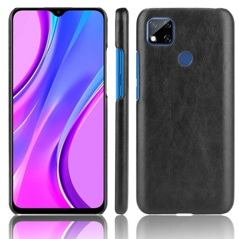 Hülle Xiaomi Redmi 9C Schwarz Litschileder-Effekt