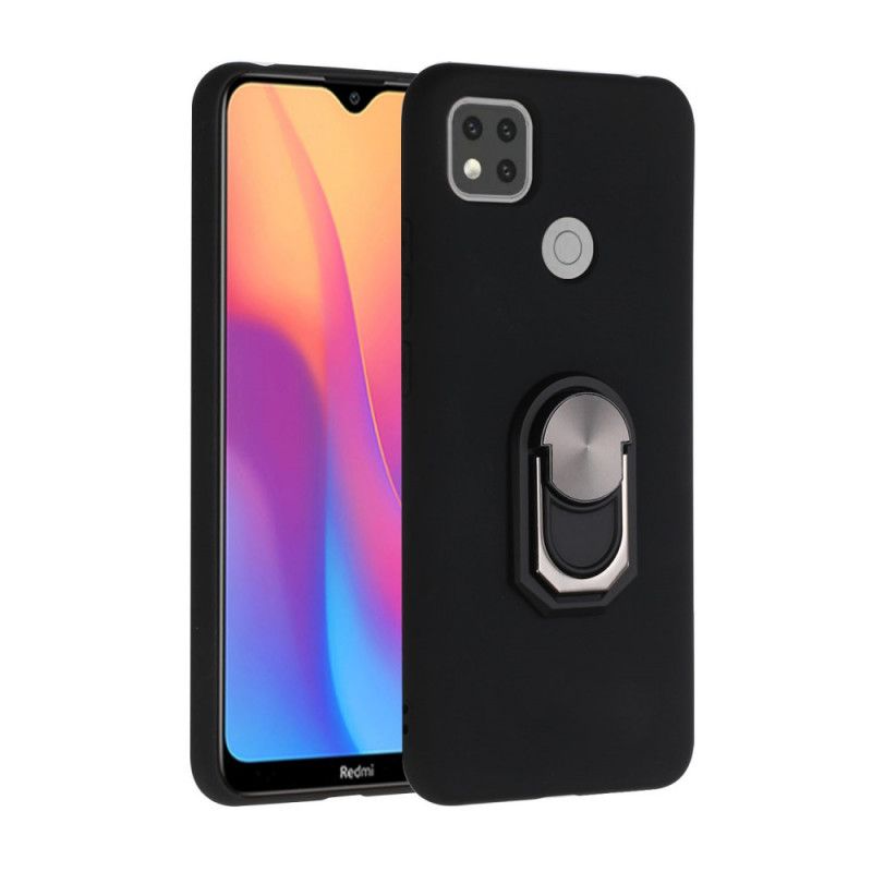 Hülle Xiaomi Redmi 9C Schwarz Metallisierter Ringträger