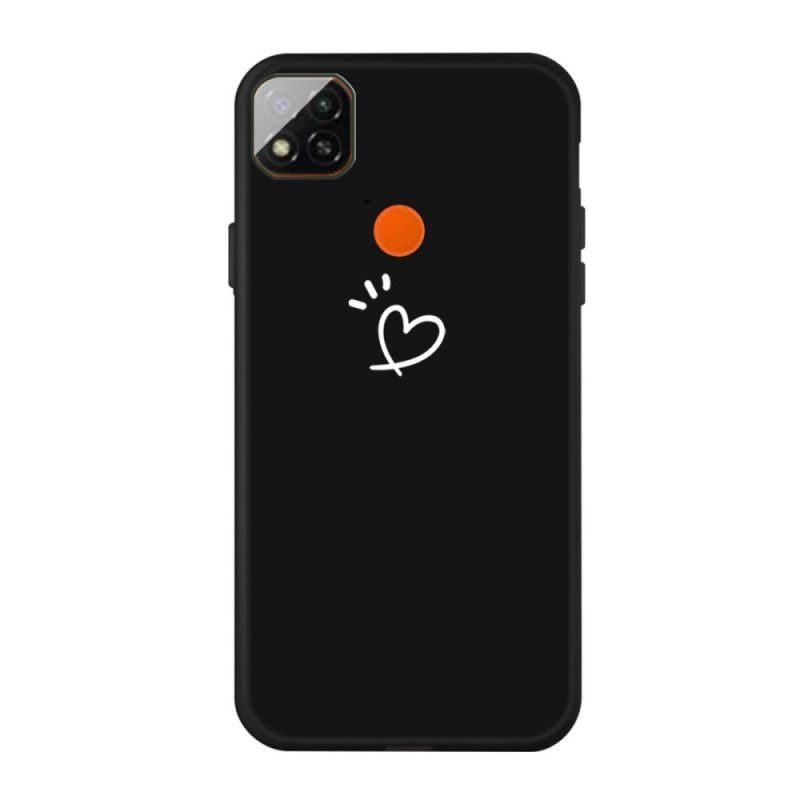 Hülle Xiaomi Redmi 9C Schwarz Schlagendes Herzsilikon