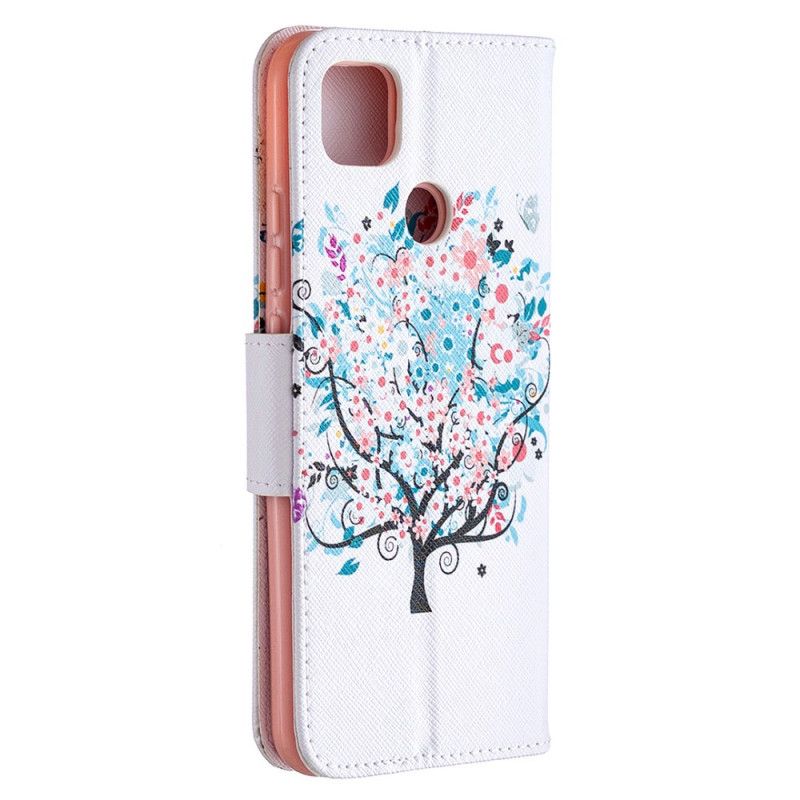 Lederhüllen Für Xiaomi Redmi 9C Blühender Baum