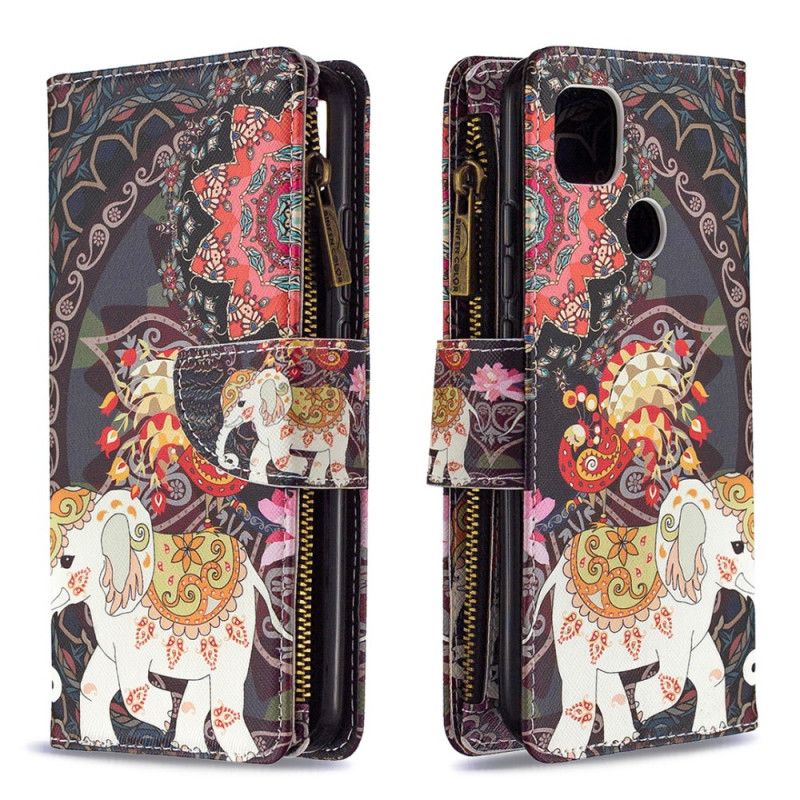 Lederhüllen Für Xiaomi Redmi 9C Elefantentasche Mit Reißverschluss