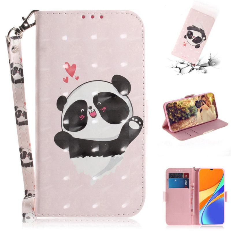 Lederhüllen Für Xiaomi Redmi 9C Panda Liebe Mit Tanga