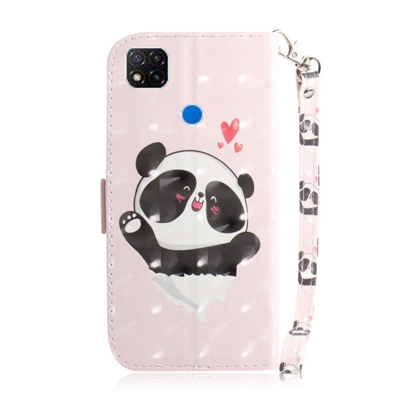 Lederhüllen Für Xiaomi Redmi 9C Panda Liebe Mit Tanga