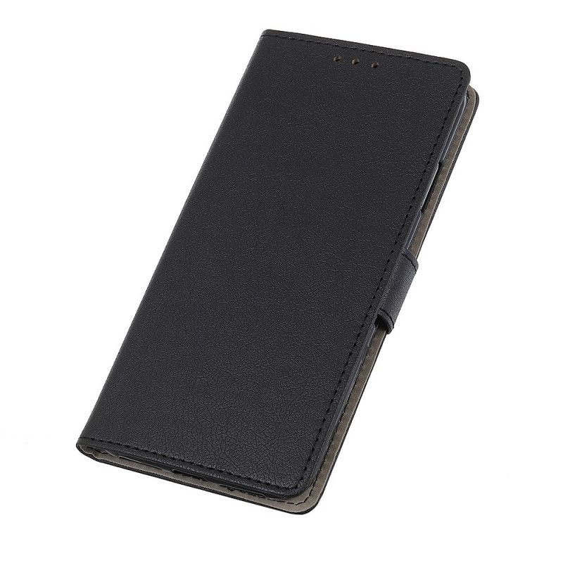 Lederhüllen Für Xiaomi Redmi 9C Schwarz Einfacher Glänzender Ledereffekt
