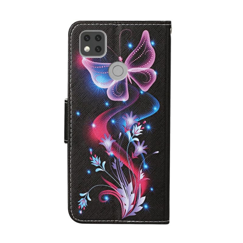 Lederhüllen Für Xiaomi Redmi 9C Verzauberte Schmetterlinge