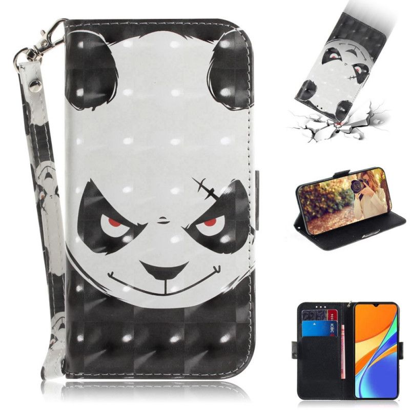 Lederhüllen Für Xiaomi Redmi 9C Wütender Panda Mit Tanga