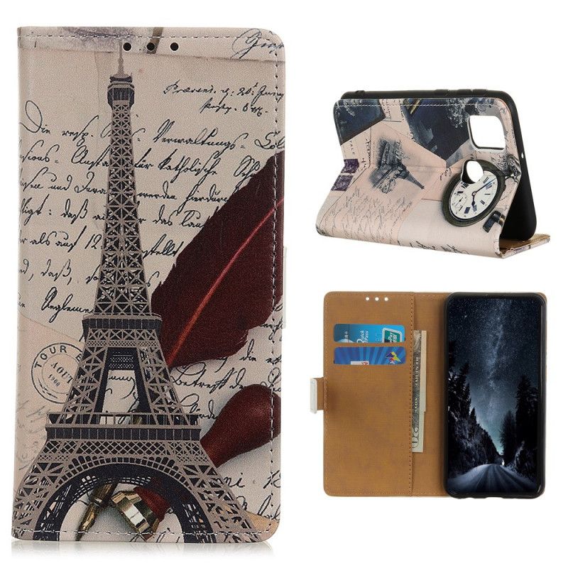 Lederhüllen Xiaomi Redmi 9C Eiffelturm Des Dichters