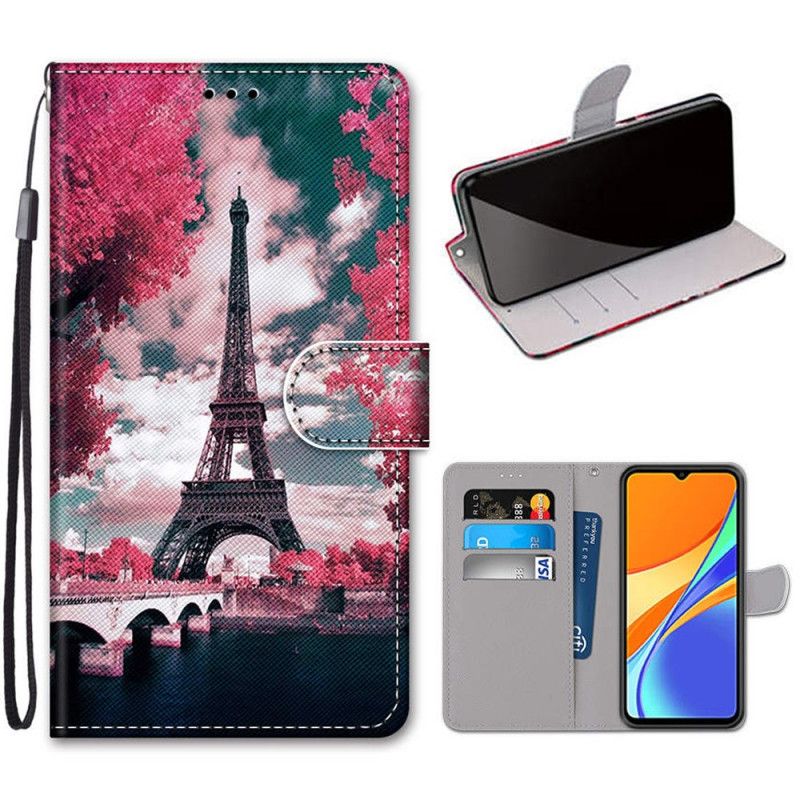 Lederhüllen Xiaomi Redmi 9C Eiffelturm Im Sommer