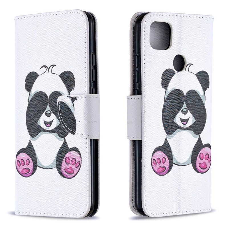 Lederhüllen Xiaomi Redmi 9C Handyhülle Lustiger Panda