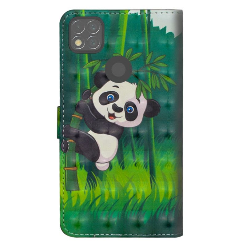 Lederhüllen Xiaomi Redmi 9C Handyhülle Panda Und Bambus