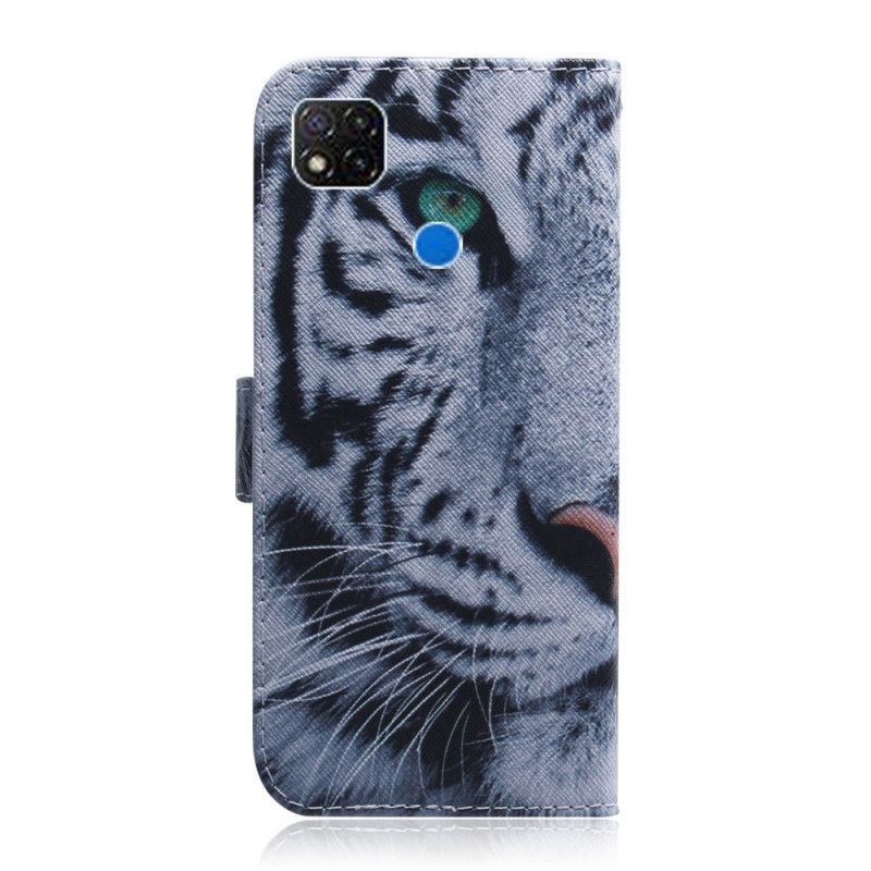 Lederhüllen Xiaomi Redmi 9C Handyhülle Tigergesicht