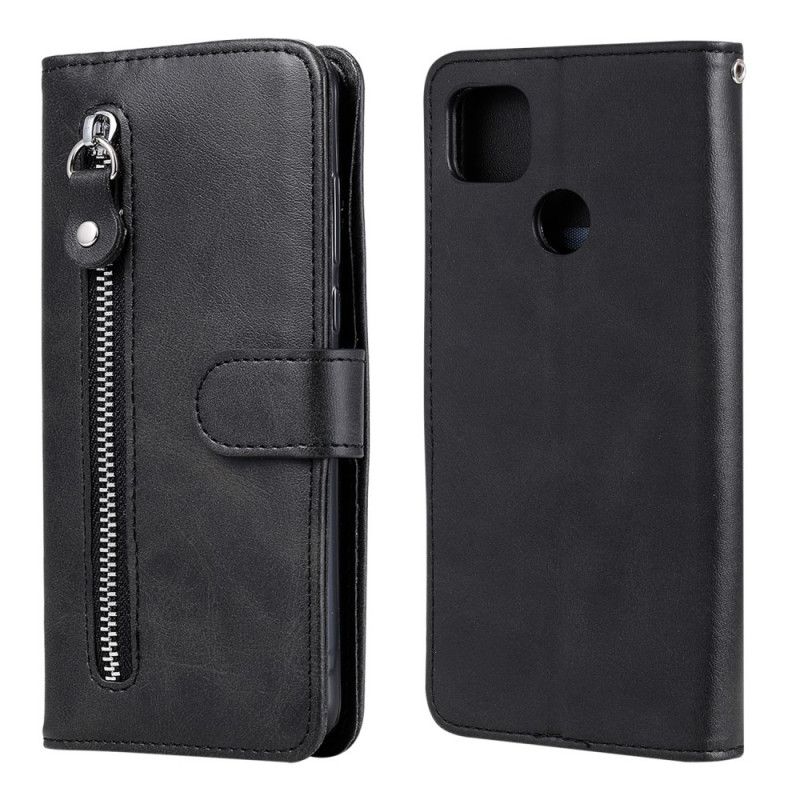 Lederhüllen Xiaomi Redmi 9C Schwarz Handyhülle Vintage Geldbörse