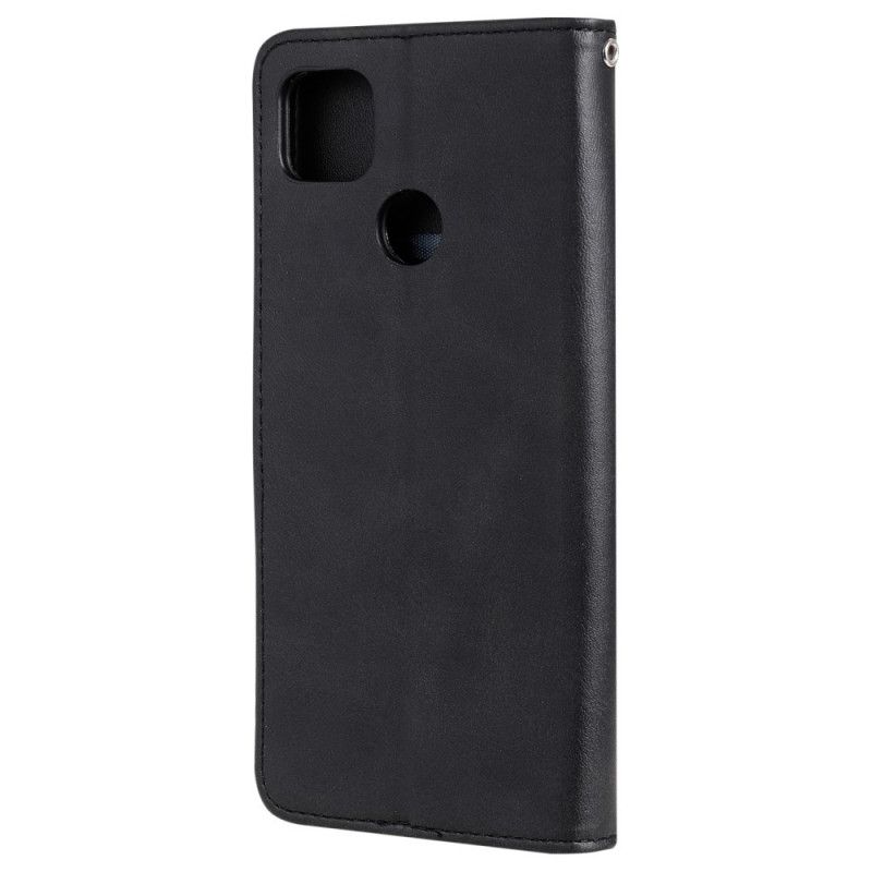 Lederhüllen Xiaomi Redmi 9C Schwarz Handyhülle Vintage Geldbörse