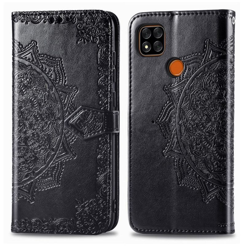 Lederhüllen Xiaomi Redmi 9C Schwarz Mandala Mittleren Alters