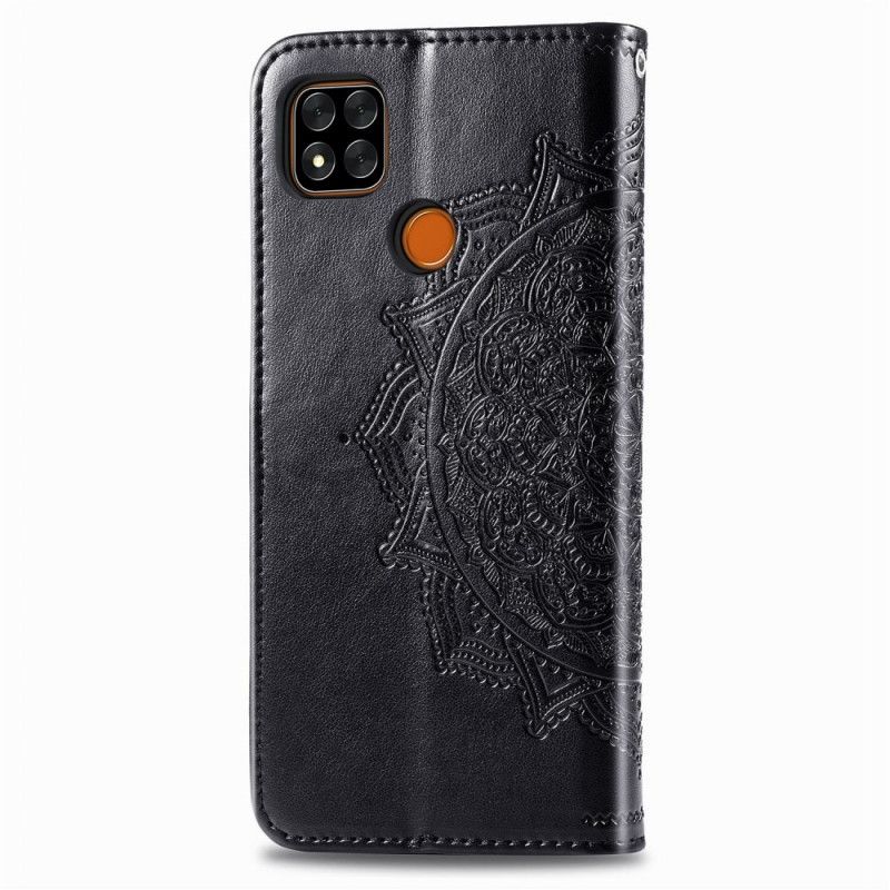 Lederhüllen Xiaomi Redmi 9C Schwarz Mandala Mittleren Alters