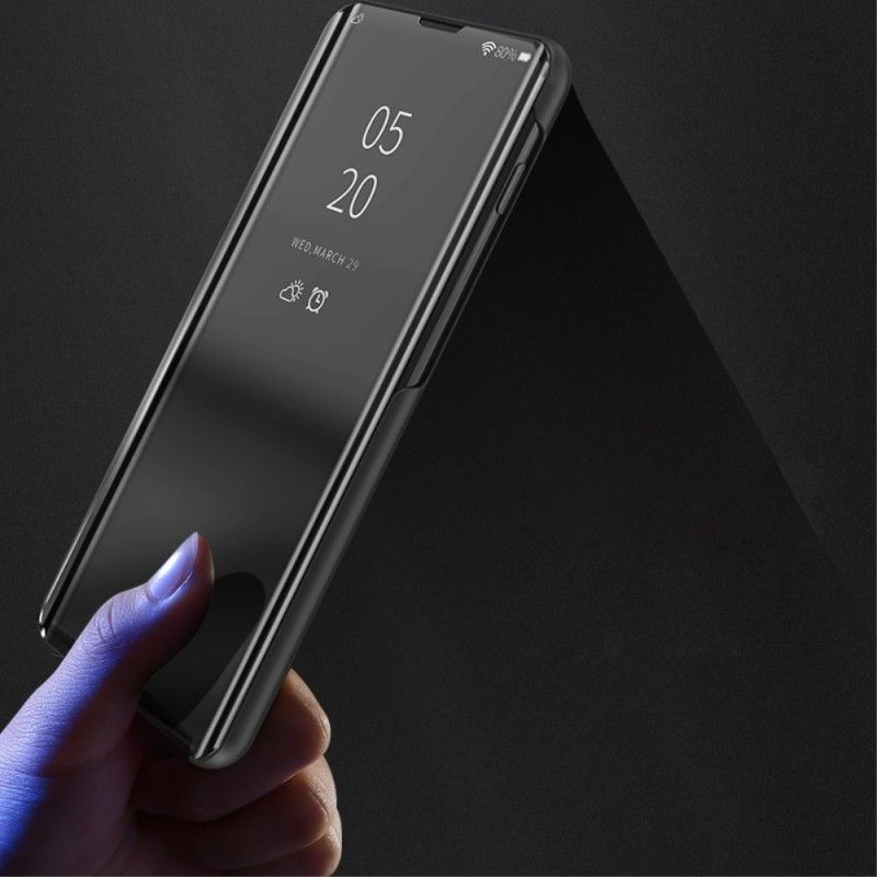 Ansichtsabdeckung Xiaomi Redmi Note 7 Schwarz Spiegel Und Kunstleder