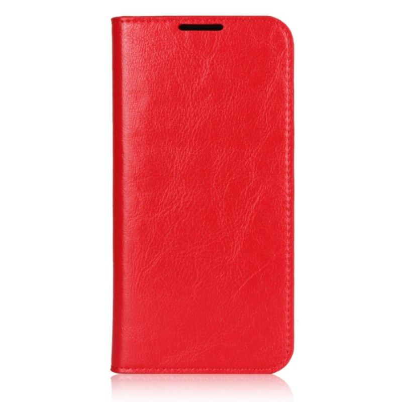 Flip Case Xiaomi Redmi Note 7 Schwarz Echtes Gealtertes Leder