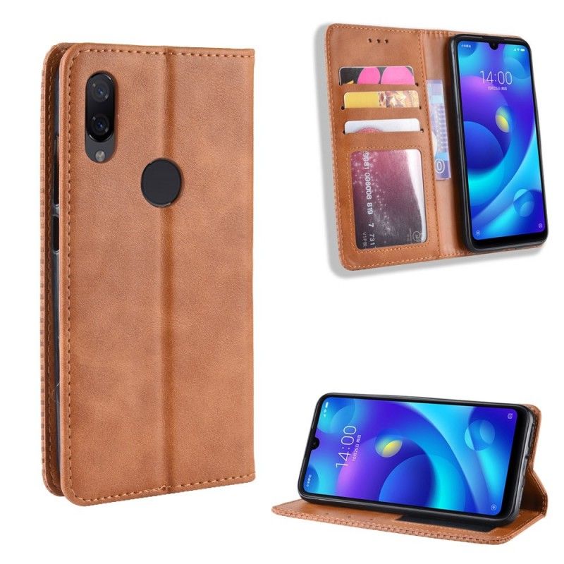 Flip Case Xiaomi Redmi Note 7 Schwarz Stilisierter Vintage-Ledereffekt