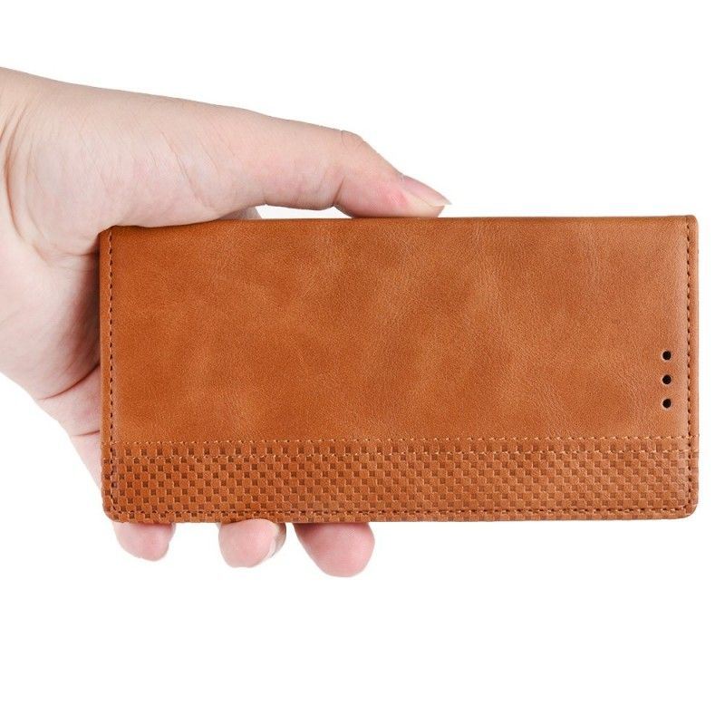 Flip Case Xiaomi Redmi Note 7 Schwarz Stilisierter Vintage-Ledereffekt