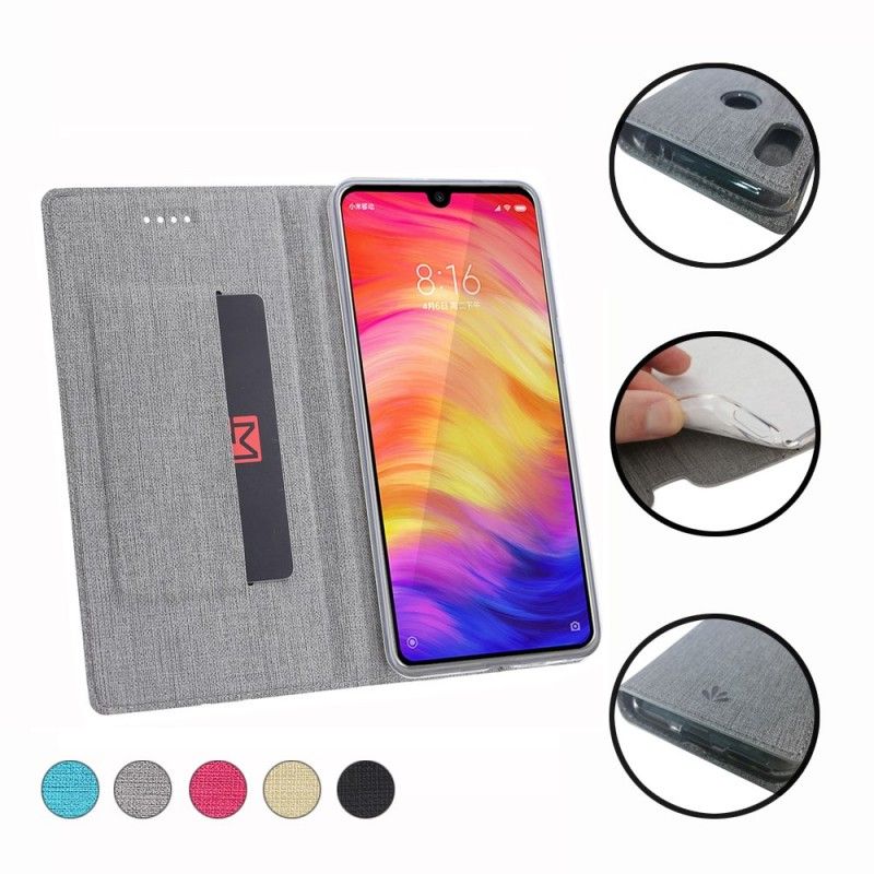 Flip Case Xiaomi Redmi Note 7 Schwarz Strukturiert