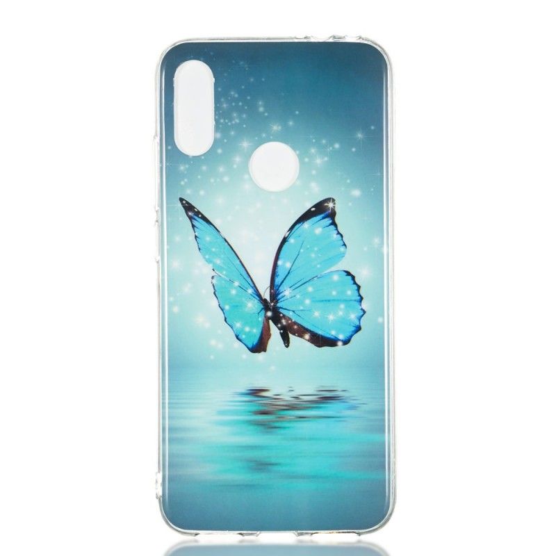Hülle Für Xiaomi Redmi Note 7 Fluoreszierender Blauer Schmetterling