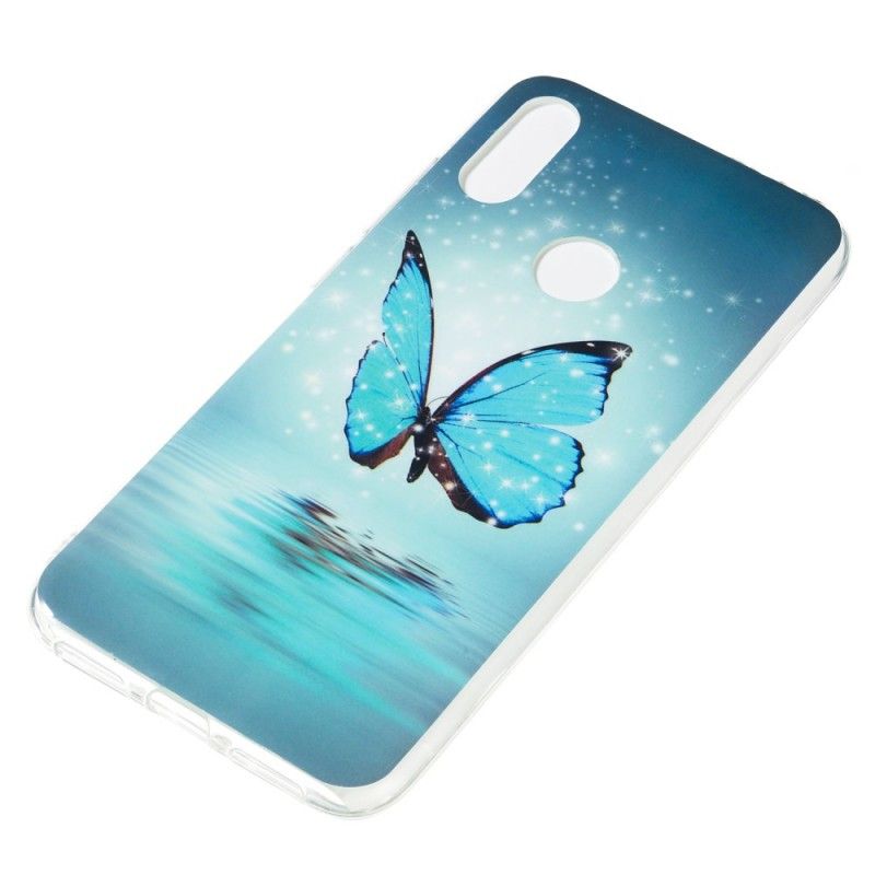 Hülle Für Xiaomi Redmi Note 7 Fluoreszierender Blauer Schmetterling