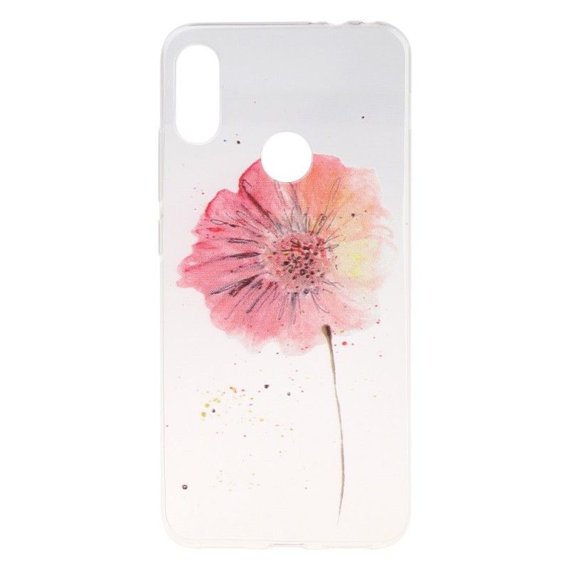 Hülle Für Xiaomi Redmi Note 7 Transparente Aquarellmohnblume