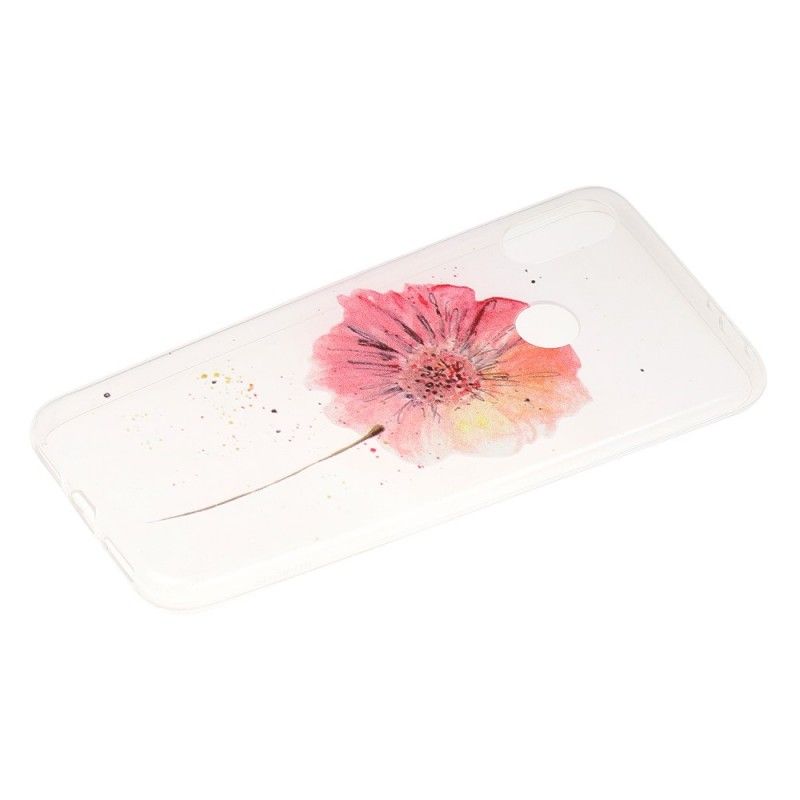 Hülle Für Xiaomi Redmi Note 7 Transparente Aquarellmohnblume
