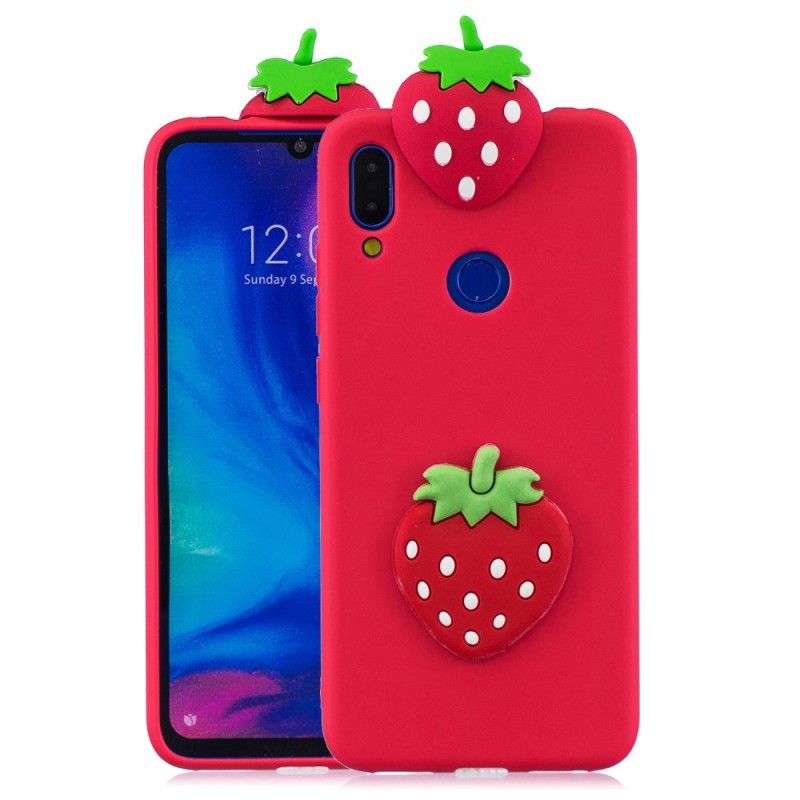 Hülle Xiaomi Redmi Note 7 3D Erdbeere