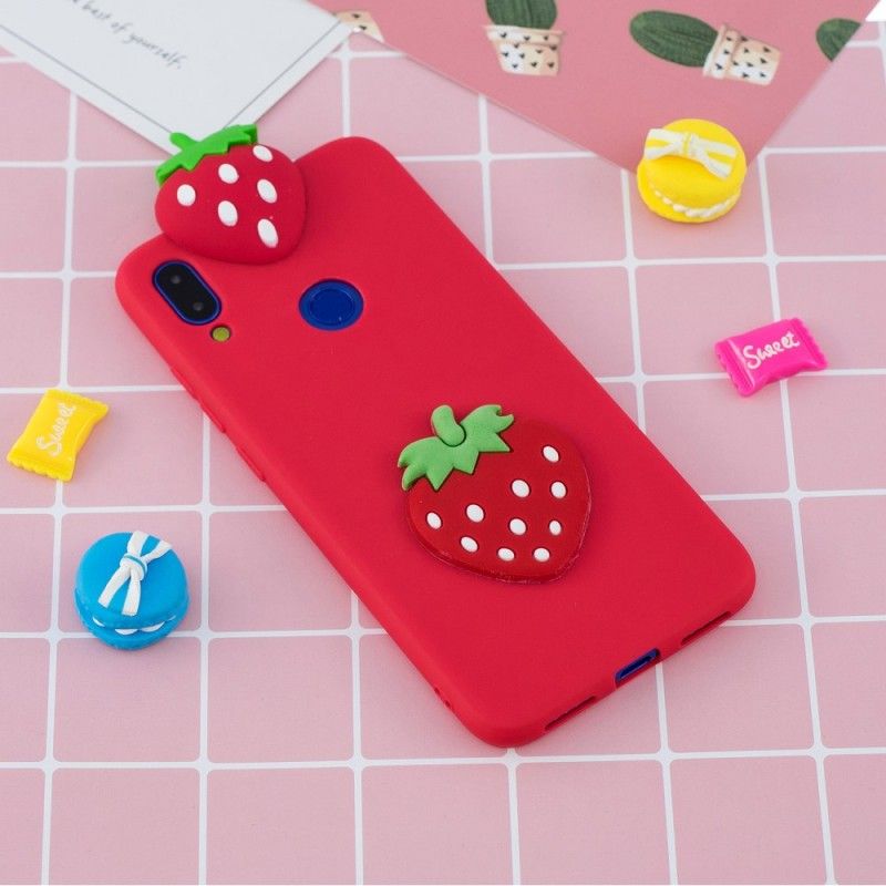 Hülle Xiaomi Redmi Note 7 3D Erdbeere