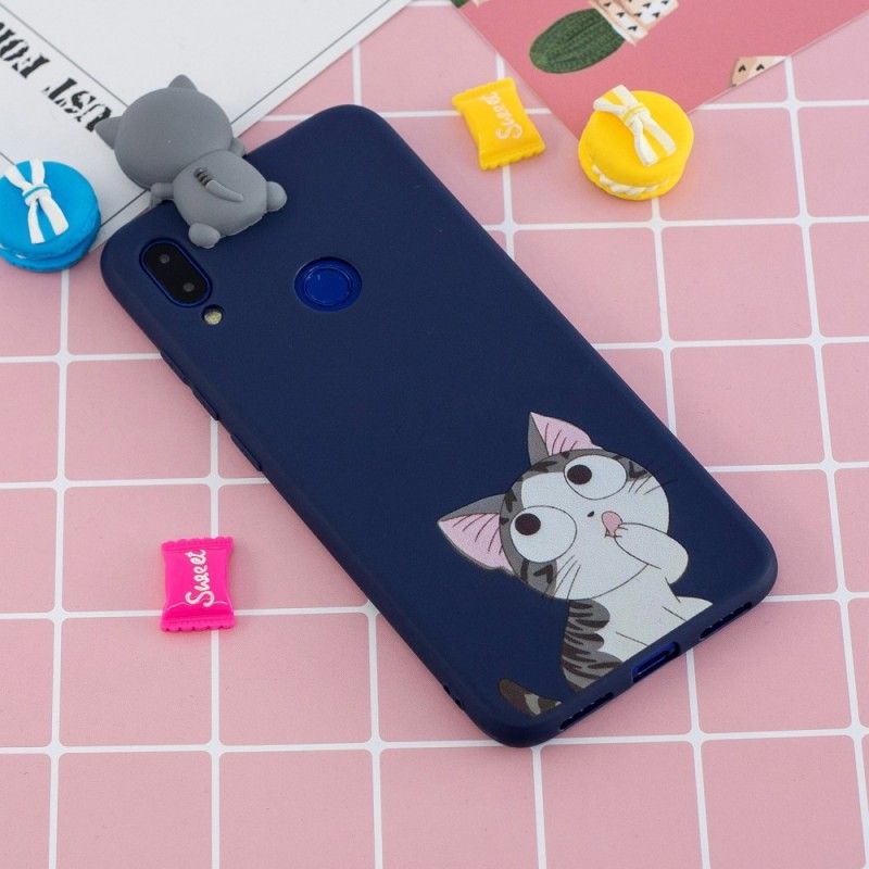 Hülle Xiaomi Redmi Note 7 Die 3D Katze Nach Luft Schnappen