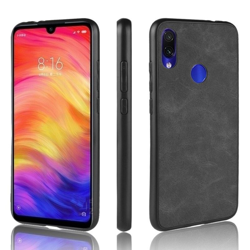 Hülle Xiaomi Redmi Note 7 Dunkelblau Ledereffekt Im Vintage-Look