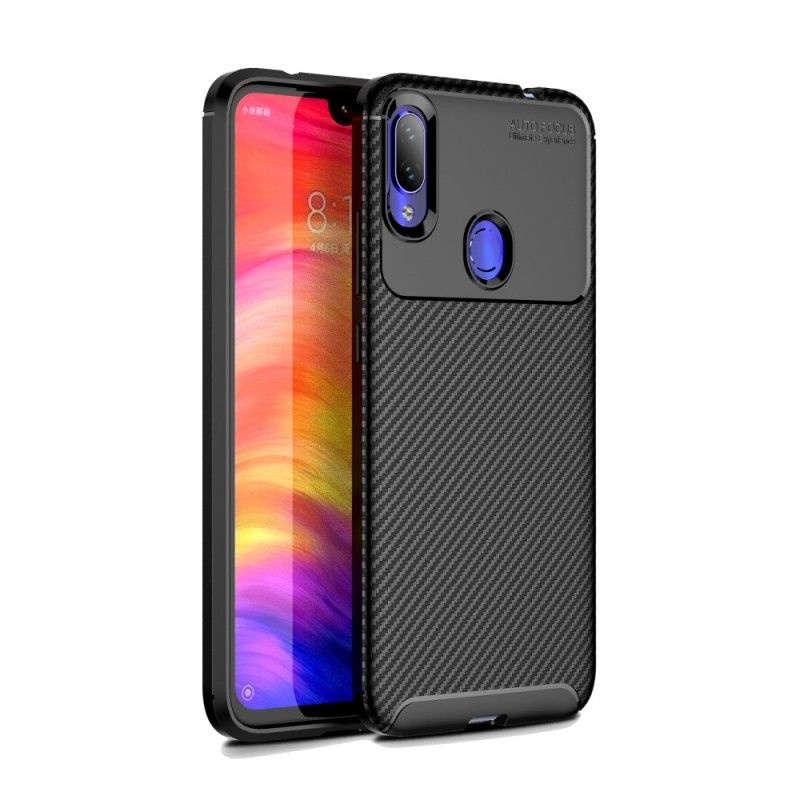 Hülle Xiaomi Redmi Note 7 Schwarz Flexible Kohlefasertextur