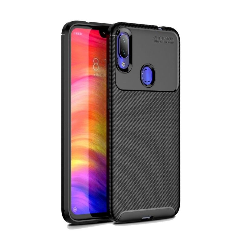 Hülle Xiaomi Redmi Note 7 Schwarz Flexible Kohlefasertextur