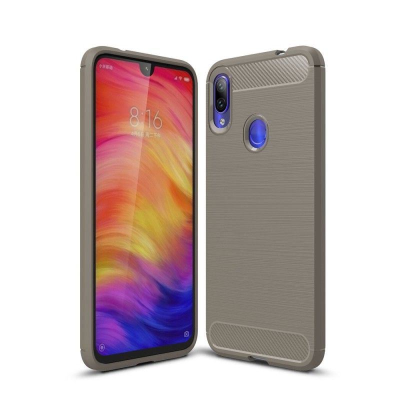 Hülle Xiaomi Redmi Note 7 Schwarz Gebürstete Kohlefaser