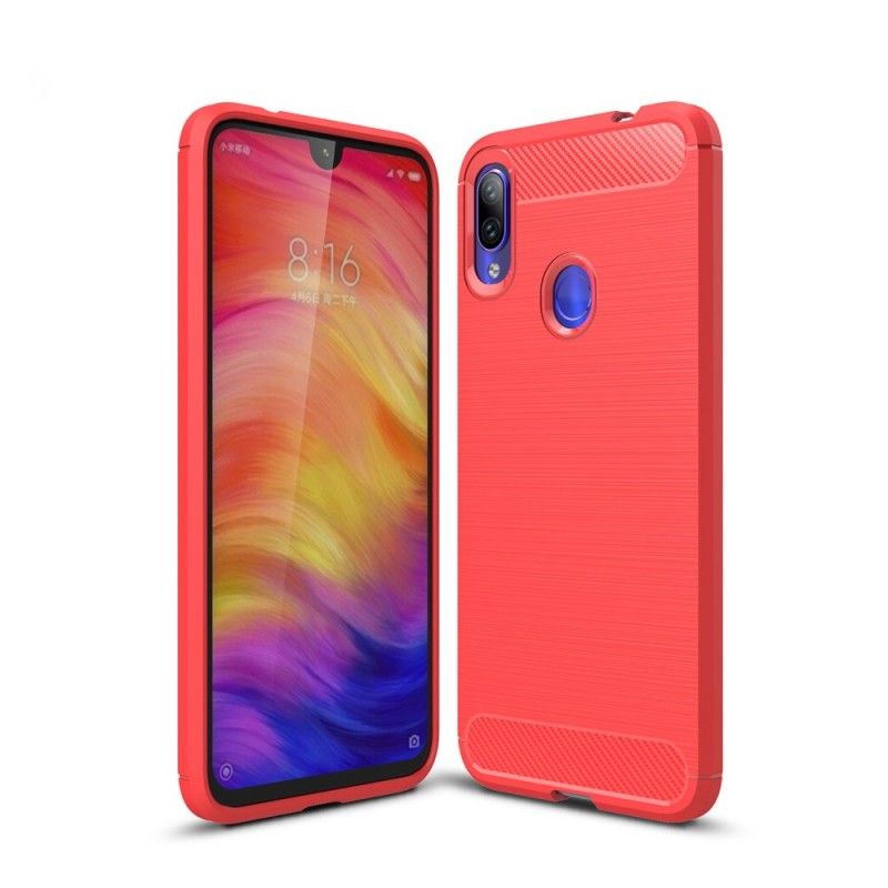 Hülle Xiaomi Redmi Note 7 Schwarz Gebürstete Kohlefaser