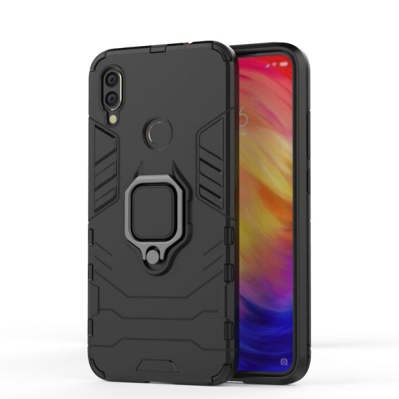 Hülle Xiaomi Redmi Note 7 Schwarz Handyhülle Widerstandsfähiger Ring