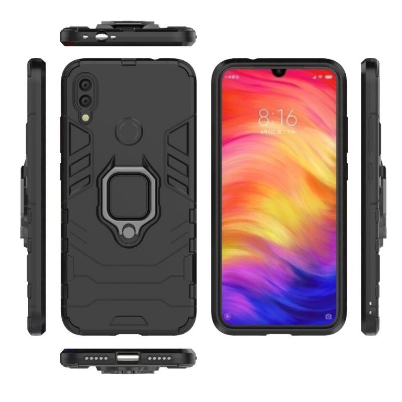 Hülle Xiaomi Redmi Note 7 Schwarz Handyhülle Widerstandsfähiger Ring