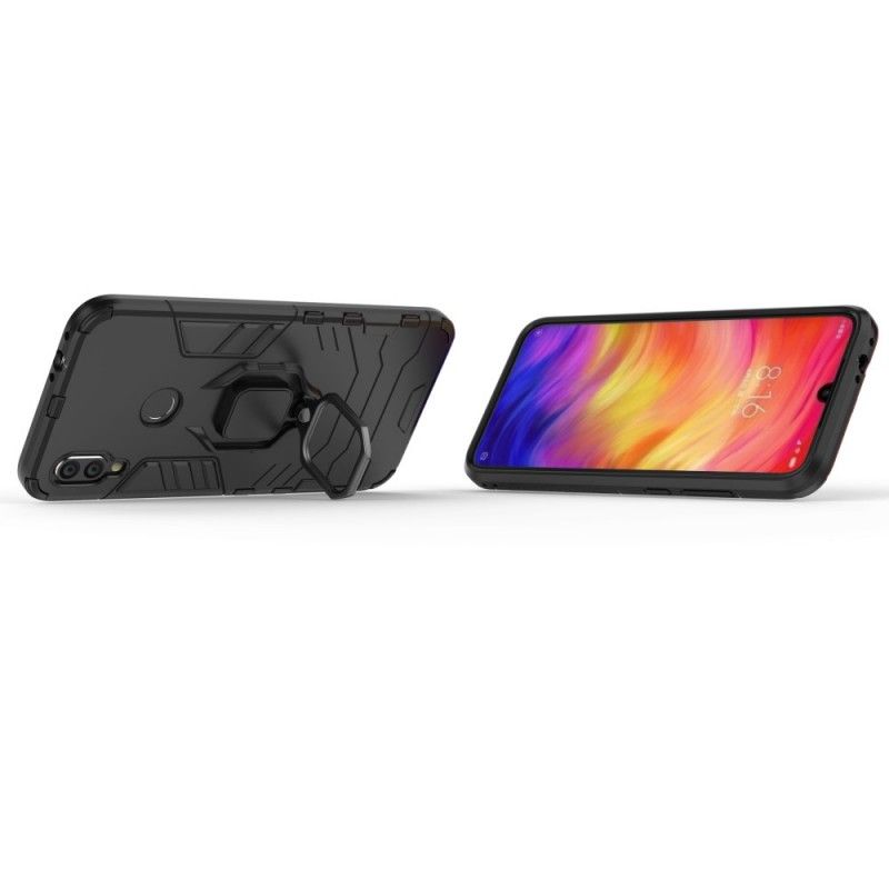 Hülle Xiaomi Redmi Note 7 Schwarz Handyhülle Widerstandsfähiger Ring