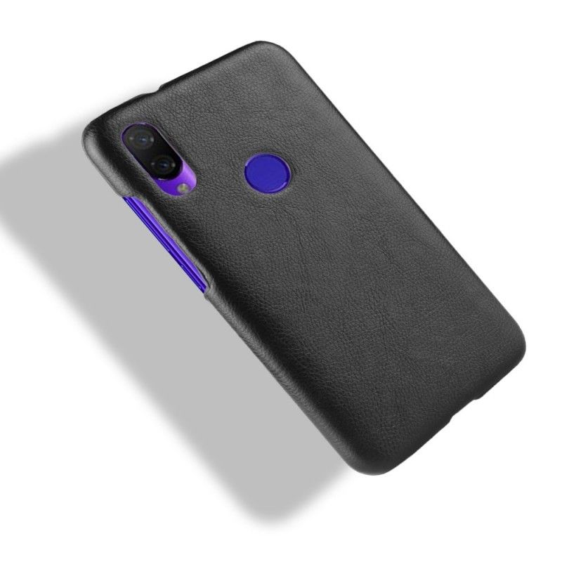 Hülle Xiaomi Redmi Note 7 Schwarz Litschileder-Effekt